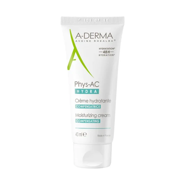 A-Derma-Phys-Ac-Hydra-Creme-visage-hydratante-compensatrice-40ml- A-derma PHYS-AC Hydra crème compensatrice peaux acneique 40 ml