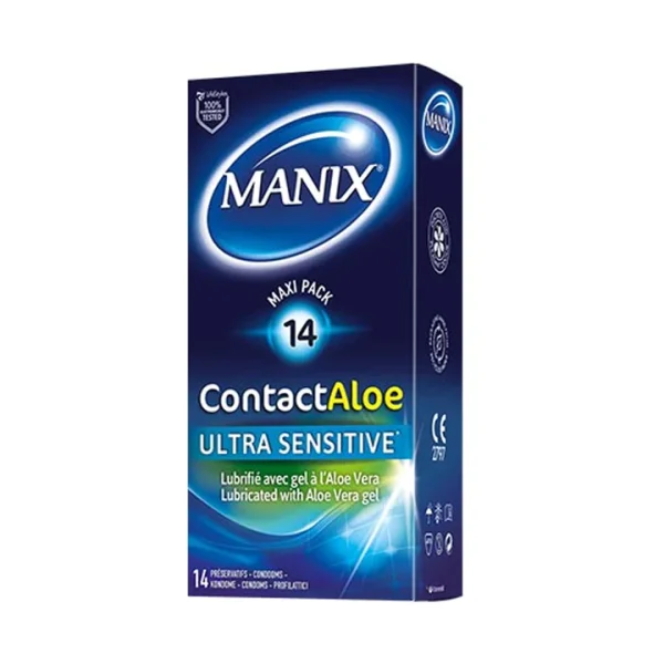 Manix-Contact-Aloe-Ultra-Sensitive-14- Manix Contact Aloe Ultra Sensitive 14 Préservatifs